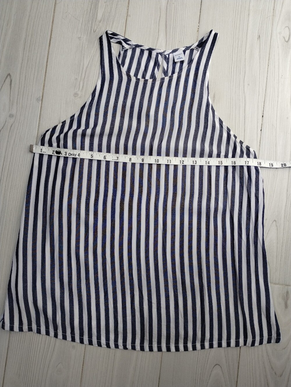 Old Navy Dark Blue and White Striped Lightweight Tank - Picture 7 of 8